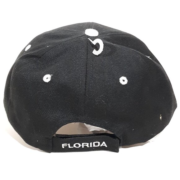 Florida Chopper Motorcycle Cap Hat Black Embroidered Hook & Loop - Picture 3 of 6